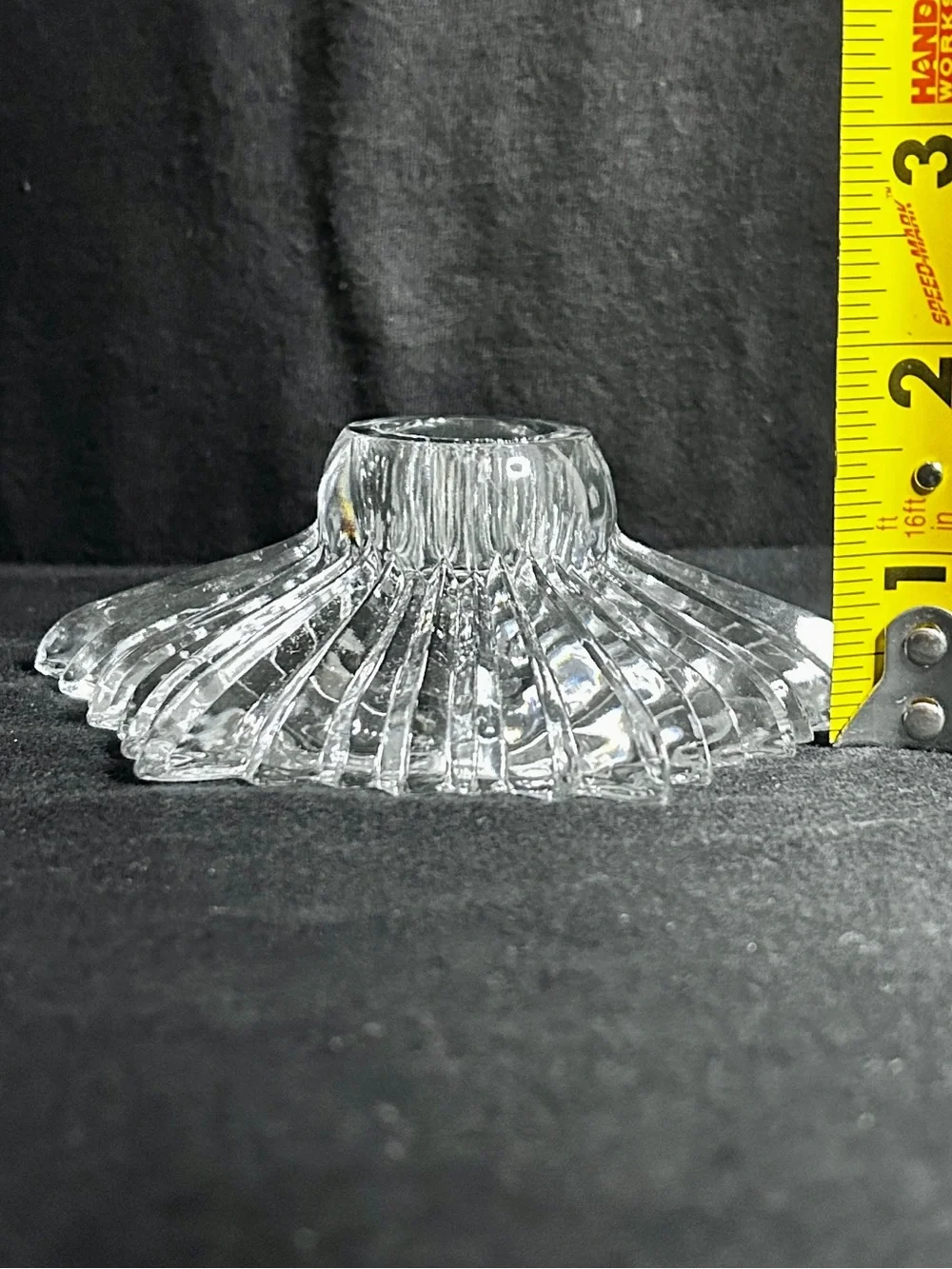 Set of Vtg Mikasa Crystal Motion Starburst Art Glass Candle Holders Austria